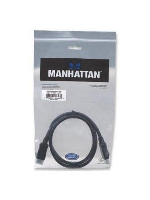 MANHATTAN CABLE DISPLAYPORT 1.2 MACHO - DISPLAYPORT 1.2 MACHO 4K 60HZ 1.3 METROS NEGRO