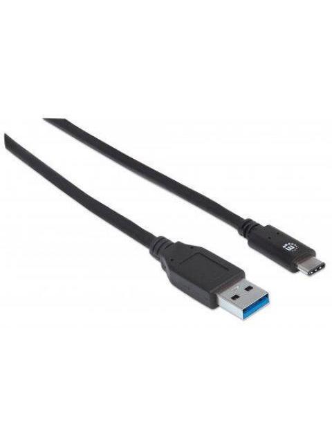 MANHATTAN CABLE USB 3.0 C MACHO - USB 3.0 A MACHO 1 METRO NEGRO