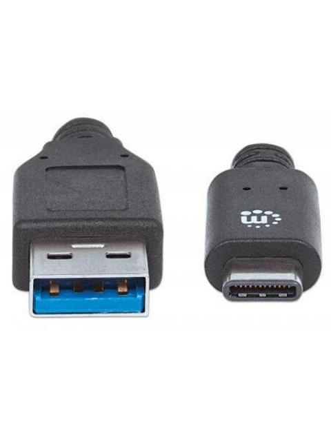 MANHATTAN CABLE USB 3.0 C MACHO - USB 3.0 A MACHO 1 METRO NEGRO