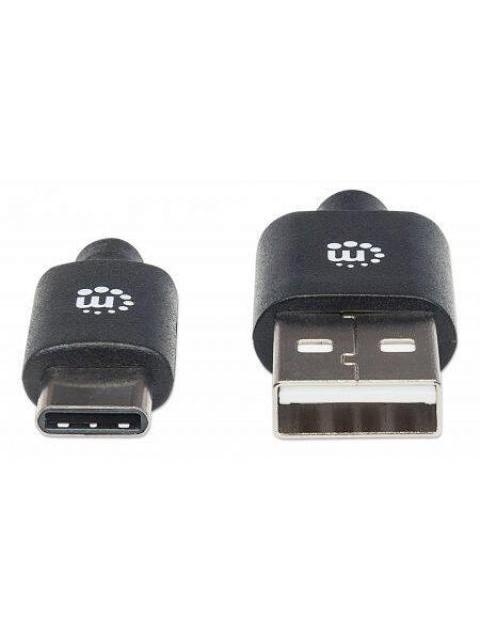MANHATTAN USB A MACHO - USB C MACHO 2 METROS NEGRO