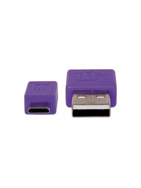 MANHATTAN CABLE PLANO USB 2.0 A MACHO - MICRO USB 2.0 B MACHO 1 METRO NEGRO-MORADO