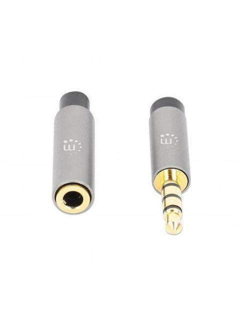 CABLE MANHATTAN AUDIO ESTEREO 3.5MM EXTENSION MACHO - HEMBRA 1M NEGRO-ALUMINIO PLATEADO 356022