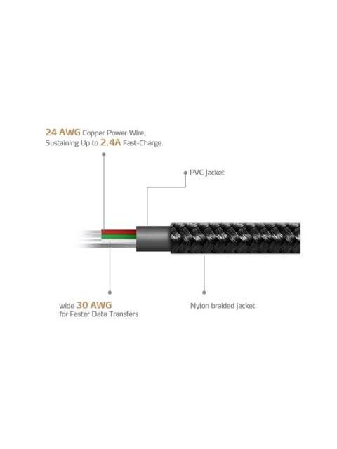 CABLE MICRO USB ADATA 1 M USB A MICROUSB B MACHO-MACHO NEGRO