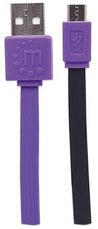 MANHATTAN CABLE PLANO USB 2.0 A MACHO - MICRO USB 2.0 B MACHO 1 METRO NEGRO-MORADO