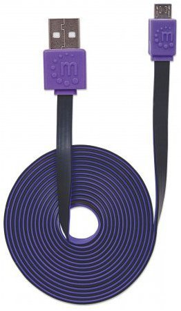 MANHATTAN CABLE PLANO USB 2.0 A MACHO - MICRO USB 2.0 B MACHO 1 METRO NEGRO-MORADO