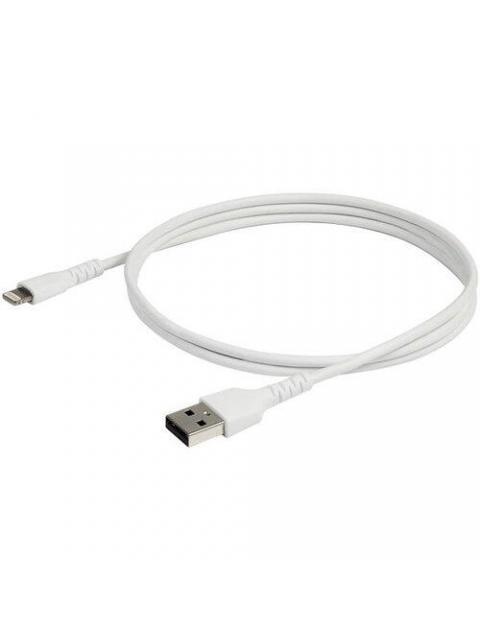 STARTECH  CABLE DE CARGA CERTIFICADO MFI LIGHTNING MACHO - USB A MACHO 1 METRO BLANCO PARA IPOD-IPHONE-IPAD