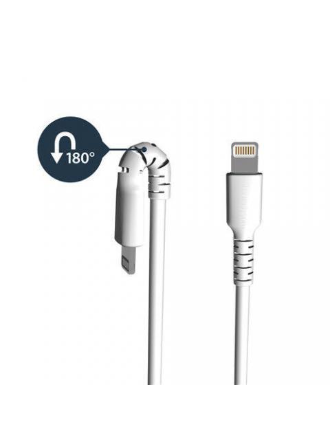 STARTECH  CABLE DE CARGA CERTIFICADO MFI LIGHTNING MACHO - USB A MACHO 1 METRO BLANCO PARA IPOD-IPHONE-IPAD