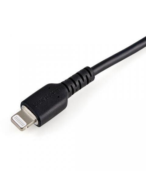 STARTECH  CABLE DE CARGA CERTIFICADO MFI LIGHTNING MACHO - USB A 2.0 MACHO 30CM NEGRO PARA PARA IPOD-IPHONE-IPAD