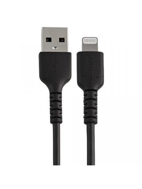 STARTECH  CABLE DE CARGA CERTIFICADO MFI LIGHTNING MACHO - USB A 2.0 MACHO 30CM NEGRO PARA PARA IPOD-IPHONE-IPAD