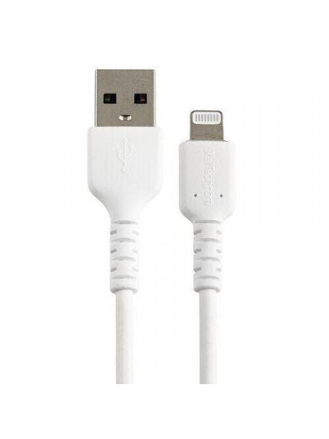 STARTECH  CABLE DE CARGA CERTIFICADO MFI LIGHTNING MACHO - USB A 2.0 MACHO 30CM BLANCO PARA PARA IPOD-IPHONE-IPAD