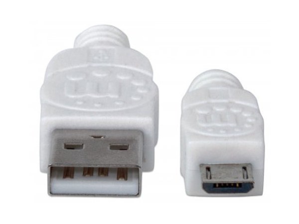 MANHATTAN CABLE PARA DISPOSITIVOS USB DE ALTA VELOCIDAD USB 2.0 A MACHO - MICRO USB 2.0 B MACHO 1 METRO BLANCO