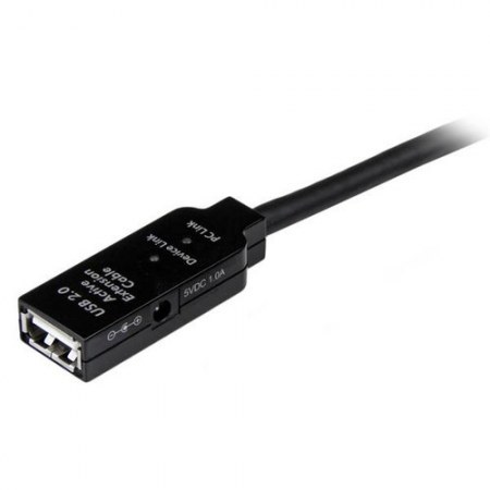 STARTECH  CABLE USB 2.0 DE EXTENSION ALARGADOR ACTIVO USB A MACHO - USB A HEMBRA 5 METROS NEGRO
