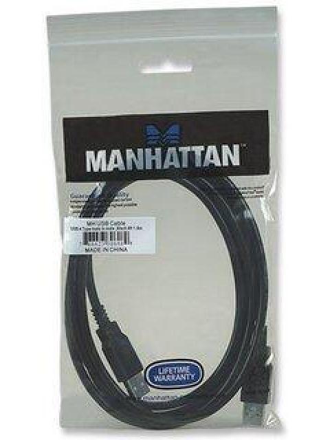 MANHATTAN CABLE USB A MACHO - USB A MACHO 1.8 METROS NEGRO