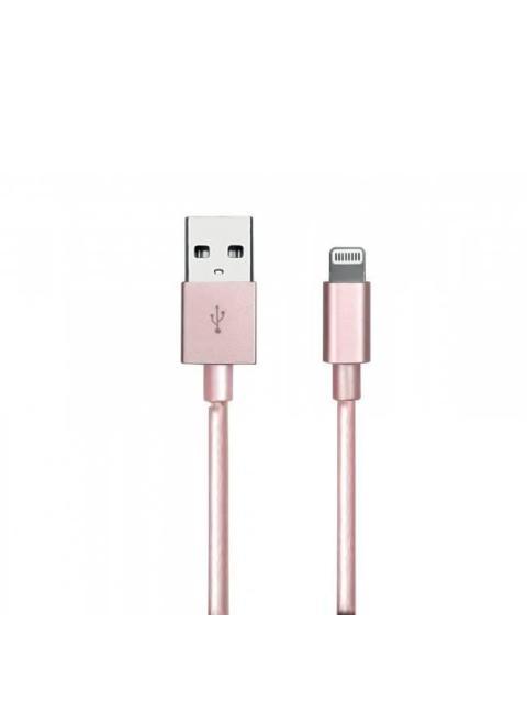 CABLE USB A A LIGHTNING COLOR ROSA. 1 METRO DE LARGO. ALTA RESISTENCIA DE MATERIALES Y CARGA RAPIDA DBGUSBLR