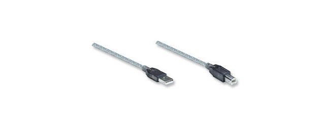 MANHATTAN CABLE USB A MACHO - USB B MACHO 11 METROS PLATA