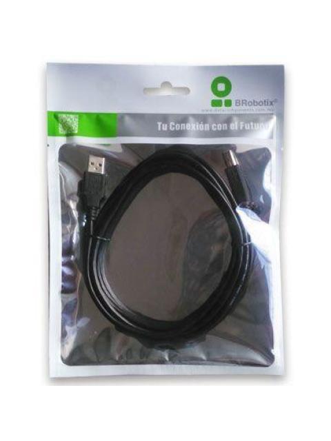 CABLE USB BROBOTIX 102327 COLOR NEGRO DE 1.8 METROS