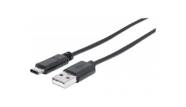 MANHATTAN CABLE USB C DE ALTA VELOCIDAD USB C MACHO - USB A MACHO 1 METRO NEGRO
