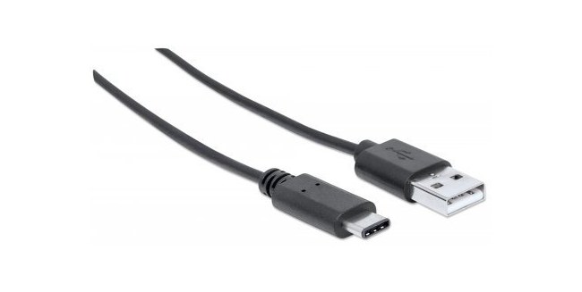 MANHATTAN CABLE USB C DE ALTA VELOCIDAD USB C MACHO - USB A MACHO 1 METRO NEGRO
