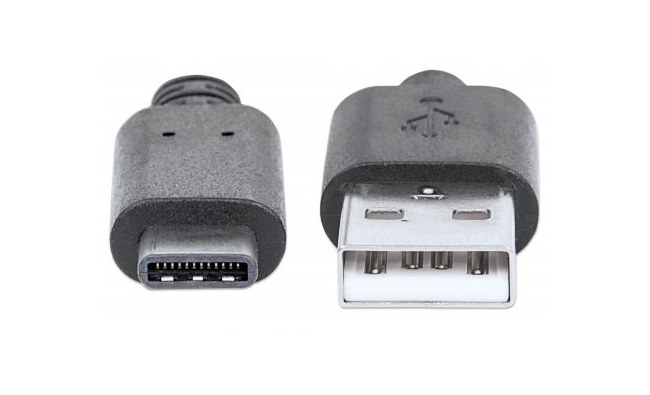 MANHATTAN CABLE USB C DE ALTA VELOCIDAD USB C MACHO - USB A MACHO 1 METRO NEGRO