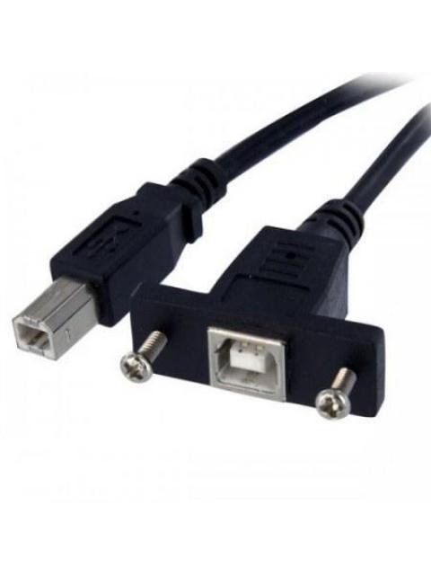 STARTECH  CABLE USB DE MONTAJE EN PANEL USB B MACHO - USB B HEMBRA 30CM NEGRO