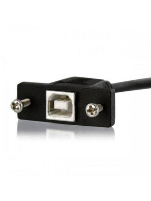 STARTECH  CABLE USB DE MONTAJE EN PANEL USB B MACHO - USB B HEMBRA 30CM NEGRO