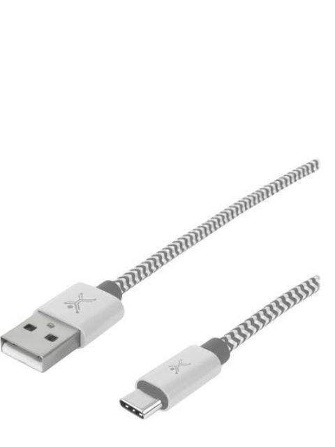CABLE USB PERFECT CHOICE USB-A A USB-C 1M PLATA PC-101673