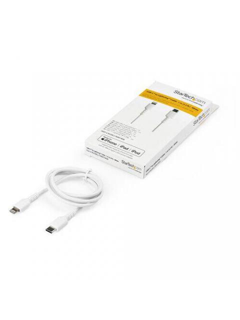 STARTECH  CABLE DE CARGA CERTIFICADO MFI LIGHTNING MACHO - USB-C MACHO 1 METRO BLANCO PARA IPOD-IPHONE-IPAD