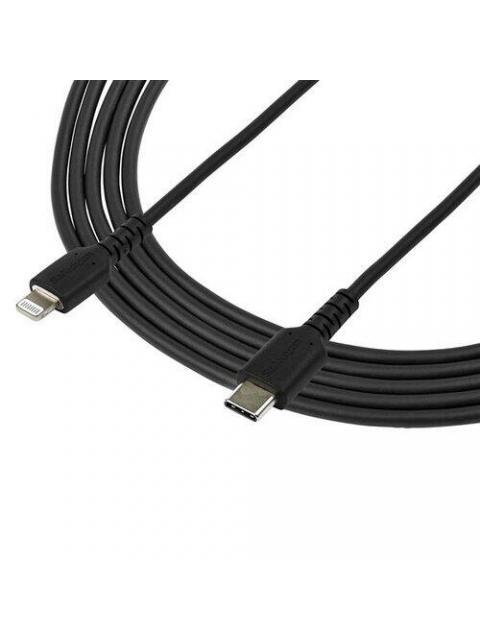 STARTECH  CABLE DE CARGA CERTIFICADO MFI LIGHTNING MACHO - USB-C MACHO 2 METROS NEGRO PARA IPOD-IPHONE-IPAD