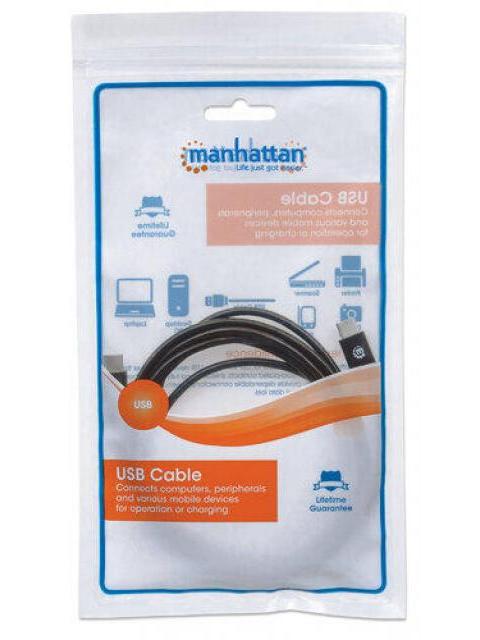 MANHATTAN CABLE USB C MACHO - USB C MACHO 1 METRO NEGRO