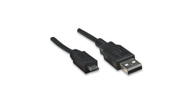 MANHATTAN CABLE USB A MACHO - USB MICRO B 1.8 METROS NEGRO