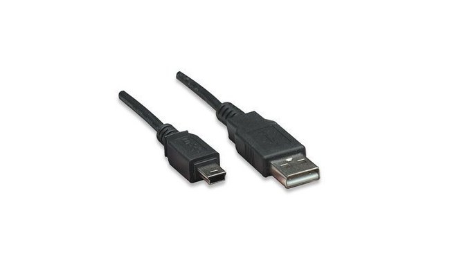 MANHATTAN CABLE USB A MACHO - USB MINI B MACHO 1.8 METROS NEGRO