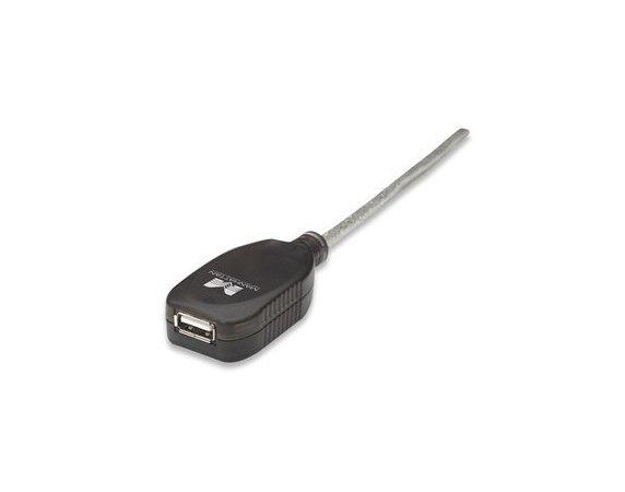 MANHATTAN CABLE USB MACHO - USB HEMBRA 5 METROS PLATA