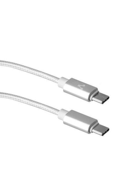 CABLE USB VORAGO USB-C MACHO - USB-C MACHO 1M BLANCO CAB-124-WH