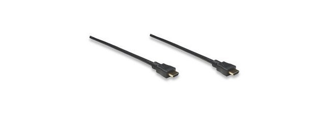 MANHATTAN CABLE HDMI DE ALTA VELOCIDAD HDMI MACHO - HDMI MACHO 1080P 3D 10 METROS NEGRO
