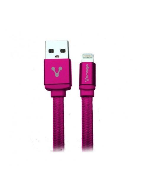 VORAGO CABLE DE CARGA USB 2.0 A MACHO - LIGHTNING MACHO 1 METRO ROSA PARA IPHONE-IPAD