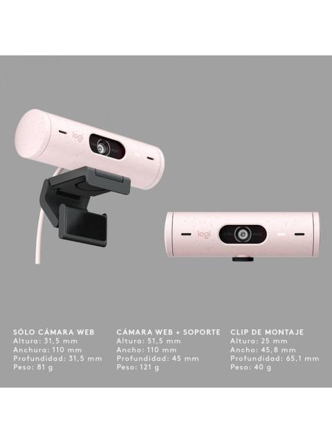 LOGITECH WEBCAM BRIO 500 CON MICROFONO 4MP 1920 X 1080 PIXELES USB-C ROSA