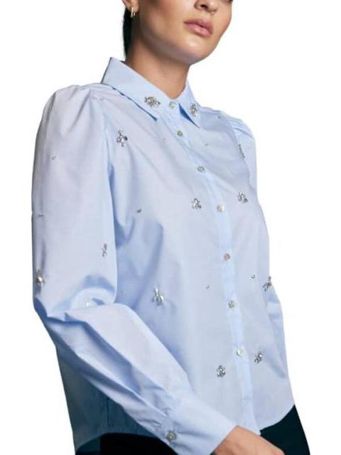 CAMISA MANGA LARGA PEDRERIA AZUL HOLLY LAND