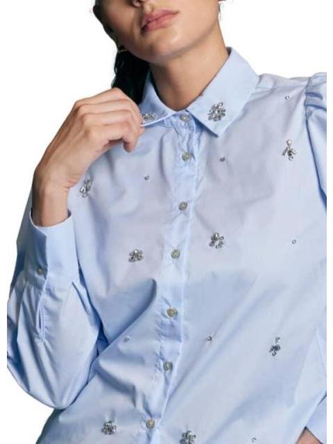 CAMISA MANGA LARGA PEDRERIA AZUL HOLLY LAND