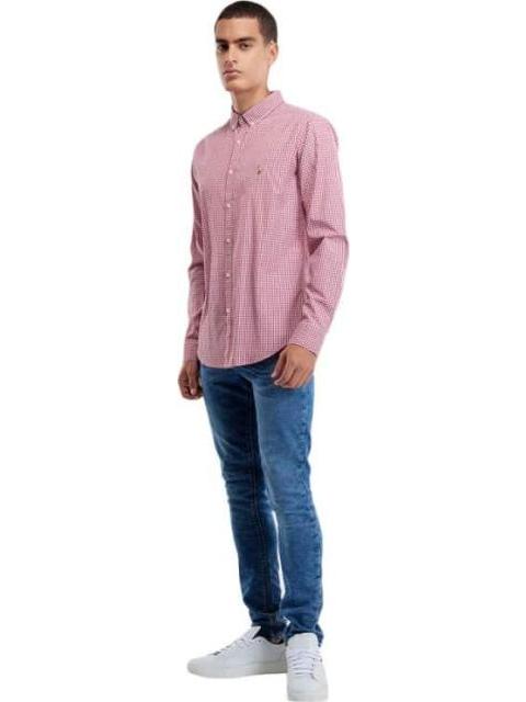 CAMISA MANGA LARGA CUADROS ROJO HPC POLO