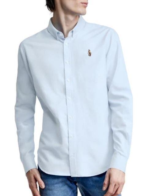 CAMISA SLIM FIT MANGA LARGA AZUL HPC POLO