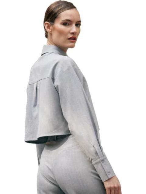 CAMISOLA CROP RAYAS GRIS HOLLY LAND