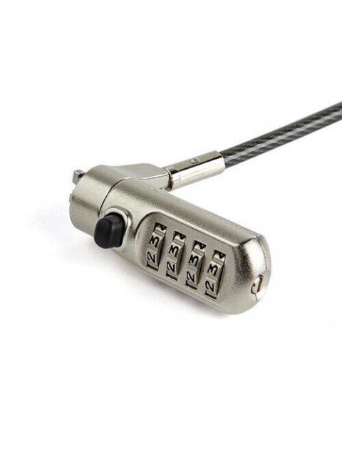 STARTECH  CANDADO DE COMBINACION PARA LAPTOPS 2 METROS NEGRO-PLATA