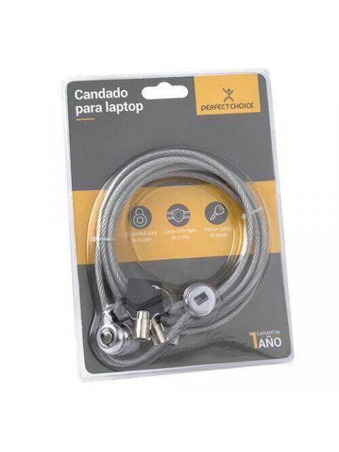 PERFECT CHOICE CANDADO DE LLAVE PARA LAPTOPS PC-160076 2 METROS GRIS