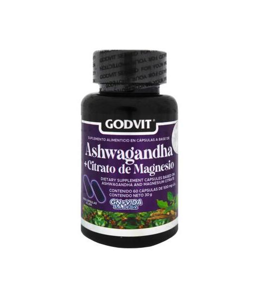 CAPS. ASHWAGANDHA + CITRATO DE MAGNESIO C 60 500MG GN+VIDA