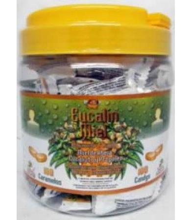 CARAMELO EUCALIN MIEL VITROLERO 100 PZA SALUD NATURAL