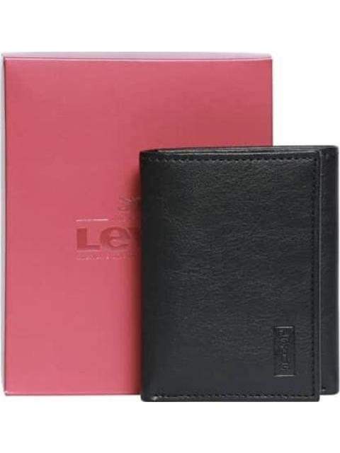 CARTERA PLEGABLE TRIFOLD NEGRO LEVIS STRAUSS