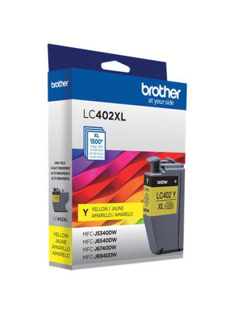 CARTUCHO BROTHER LC402XLYS ALTO RENDIMIENTO AMARILLO 1500 PAGINAS