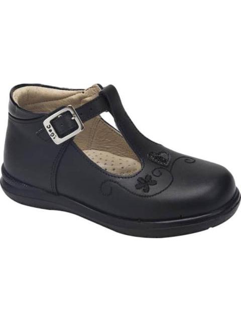 ZAPATO BOTIN ESCOLAR PIEL NEGRO DOGI