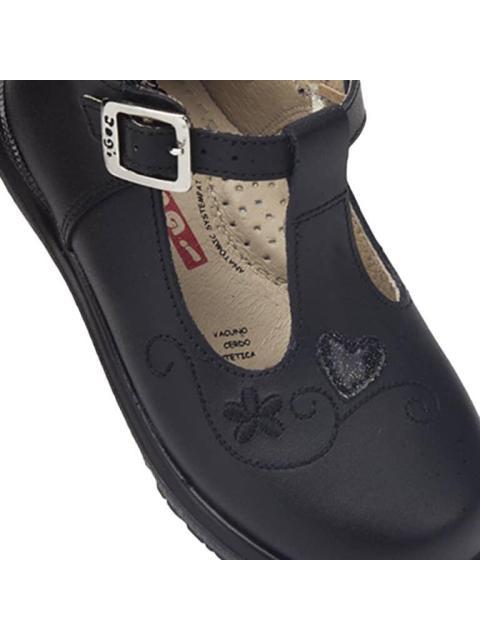 ZAPATO BOTIN ESCOLAR PIEL NEGRO DOGI