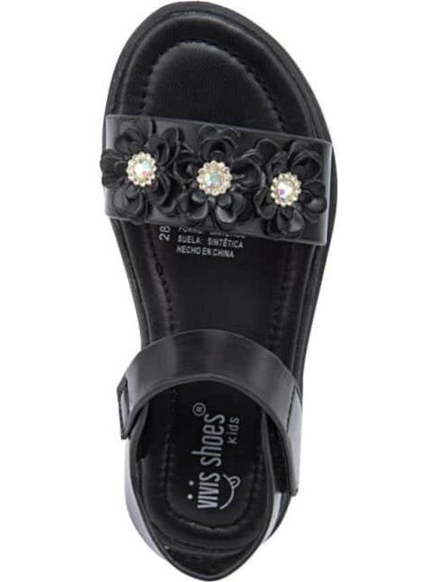 SANDALIA FLORES NEGRO VIVIS SHOES KIDS